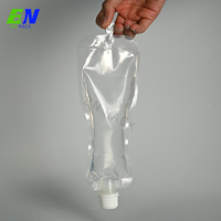 Pochette en nylon transparent de haute qualité 100ml sac de boisson en plastique à bec transparent