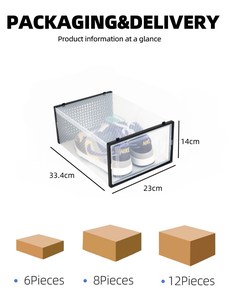 Giày bền hộp Trọng lượng nhẹ Giày chủ Giày hộp lưu trữ rõ ràng nhựa Stackable tổ chức hộp - Product Image 2