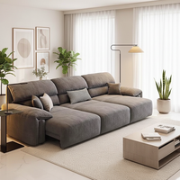 Sofá Cama Eléctrico Funcional para Mascotas, Tela Antiarañazos para Gatos, Doble Uso, Moderno, Estructura de Madera Simple, Sofá de 3 Plazas con Respaldo Dividido