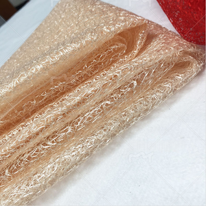 Tela de red de color sólido de 150 cm de ancho con hilo dorado y plateado, material de red desordenada, tela de red perforada tipo telaraña, encaje desordenado. - Product Image 4