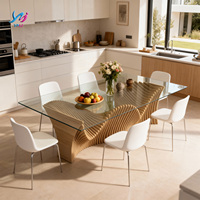 Bureau d'accueil moderne en bois écologique et durable, et table de découpe créative pour la maison, le bureau et l'hôtellerie