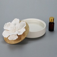 Diffuseur de parfum en céramique à fleurs, marque privée |   Diffuseur d'arômes de pivoine fait main |   Ensemble cadeau de décoration pour la maison de mariage