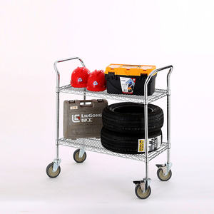 Amj Groothandel Industriële Chromen Draadkar 2 Plank Opslag <span class=keywords><strong>Trolley</strong></span> Met Wielen - Product Image 5
