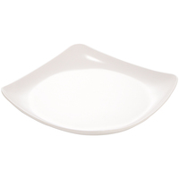 Assiettes carrées modernes en mélamine, vaisselle en plastique blanc pour plats de riz, restauration rapide et plats sautés