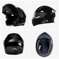 Casque Modulaire ABS AD Double Visière pour Adultes avec Bluetooth, Ouvert, Résistant aux Chocs pour Moto, Motocross, Conduite