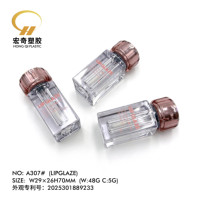 Tubes de brillant à lèvres transparents de luxe blanc rose, emballage de brillant à lèvres vide de grande capacité de 6ml avec applicateur de brosse à graisse
