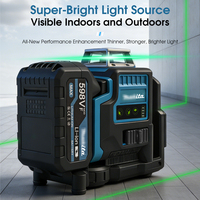 Niveau laser 3D 12 lignes Mamidw 3 °   Niveau laser de construction à faisceau vert auto-nivelant avec alarme d'inclinaison, pour batterie 18V
