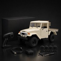 Voiture RC Hobbi Grade 4x4, pick-up classique à plateau, télécommandée, style rétro, 2,4 GHz, LED, portée 30-50m, ABS+Métal, prête à l'emploi avec chargeur