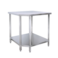 Table de préparation alimentaire d'angle personnalisée en acier inoxydable, plan de travail commercial en métal pour restaurant