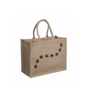 2026 Customized Size Shape Jute Handbag Single Handle Vintage Bohemian Style Pearl Decoration Office Daily Use Made Bangladesh - Product Image 2
