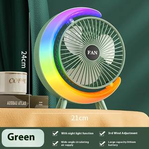 Ventilateur d'extérieur Moon Bay avec chargement USB, lumière nocturne colorée, ventilateur domestique à circulation d'air, forte puissance de ventilation - Product Image 6