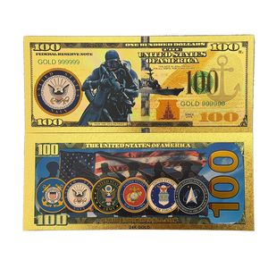 2026  6 Jenis Uang Kertas Amerika Angkatan Darat Berlapis Emas 24K untuk Koleksi - Product Image 6