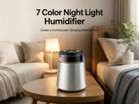 Humidificateur ultrasonique de grande capacité 7L avec lumière LED 7 couleurs, humidificateur d'air silencieux à brume fraîche pour chambre à coucher, maison, bureau