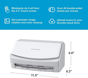 Scanner de documents A4 Scansnap IX1600 WiFi USB avec écran tactile, numérisation recto verso, OCR, PDF, pour la maison et le bureau - Product Image 5