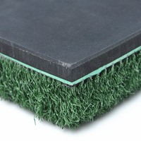 Tapis d'entraînement de golf pour le practice, tapis de frappe pour le putting, tapis de driving range 1500x1500mm 33kg 40mm avec couche de gazon synthétique PP 55mm d'épaisseur