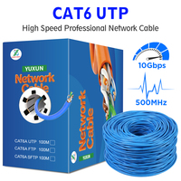 Câble LAN flexible 23 24 26 AWG 300M 305M 500M 4 paires de fils torsadés Cat6A Câble réseau UTP Cat6 Câble intérieur