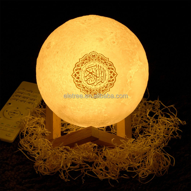 Muslim Earth App Control Mond Speaker Touch Moon Lamp Digital Player Al Quran Speaker with Remote Control A818
