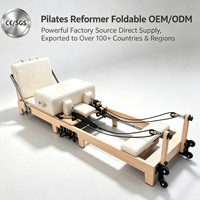Machine de Pilates tout-en-un pliable en bois de chêne avec rail en aluminium pour studio à domicile et commandes en gros