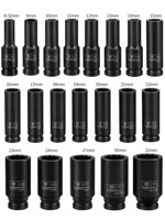 Clé à chocs électrique 1/2 pouce, jeu de douilles en acier au chrome-molybdène de 20 pièces, kit d'outils de réparation à portée étendue pour douilles