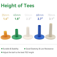 Accessoires de golf de haute qualité, tees de golf en caoutchouc de différentes tailles pour tapis de frappe