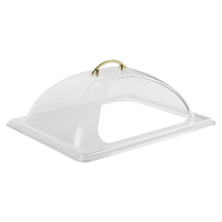 Nouveauté Couvercle de dôme alimentaire rectangulaire en acrylique Couvercle en acrylique transparent Plateau de nourriture avec couvercle Casserole 1/1 Gn