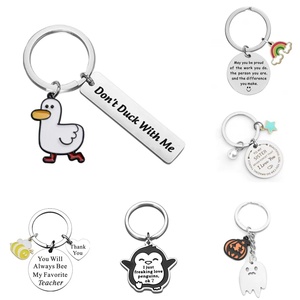 Accessoires DIY en gros : Porte-clés en acier inoxydable, pendentif rond, breloque cœur, différentes formes, logo émaillé, porte-clés personnalisé - Product Image 3