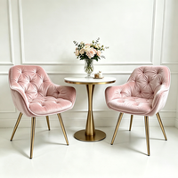 Fauteuil d'appoint en velours capitonné haut de gamme avec pieds en métal doré pour la maison, l'appartement, l'hôtel, le café