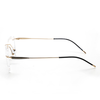Gafas de Titanio Hechas a Mano de Alta Calidad en Existencia, Montura Óptica Redonda sin Aro