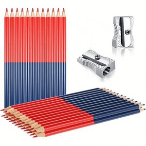 Crayons de couleur HB effaçables double-embout pré-affûtés rouge et bleu en vrac pour l'école et le bureau – Idéal pour les enseignants - Product Image 1