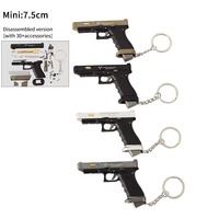 Porte-clés pistolet jouet de 2,95 pouces avec éjection de douilles, modèle TTi G34, réaliste, en métal, format réduit 1:3, à assembler