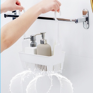 Kitchen Bathroom Hanging <b>Baskets</b> Lotion Container Sundry Containers Organizer Storage <b>Baskets</b> with Hooks <b>Plastic</b> Hanging Baksets - Product Image 4