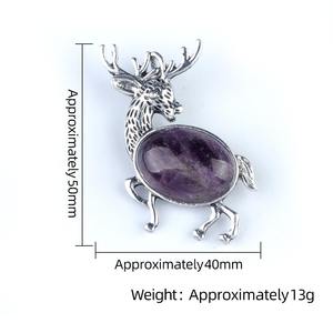 Vente en gros spécial pierre précieuse wapiti <span class=keywords><strong>broche</strong></span> pendentif pour collier cristal wapiti broches cristal naturel pierre wapiti forme <span class=keywords><strong>broche</strong></span> pour cadeau - Product Image 6