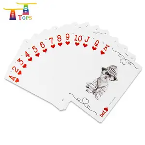 2022 забавная семейная пластиковая Водонепроницаемая карточная игра с логотипом, печать на заказ, 280gsm, голубые бумажные покерные карты