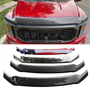 Customized Color 3M <strong>Tape</strong> 4x4 ABS Plastic <strong>Chrome</strong> Car Hood Deflector Bonnet Guard Protector for Ford F-150 F150 2021 - Product Image 1