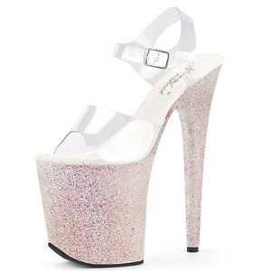 <span class=keywords><strong>Polvere</strong></span> Flash esotica 20cm elegante Peep Toe sposa Party Platform sandali 8 pollici Sexy Fetish modello Nightclub Pole Dance scarpe Queen - Product Image 1