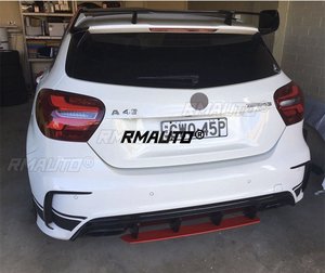RMAUTO W176 Rear Bumper Diffuser <b>Splitter</b> Lip Spoiler Exhaust Pipe A45 AMG Body Kit for Mercedes Benz W176 2013-2018 Accessories - Product Image 4