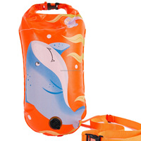 Bouée de natation à double chambre d'air avec sac étanche, flotteur de sécurité en nylon épaissi pour la natation en eau libre avec rangement étanche