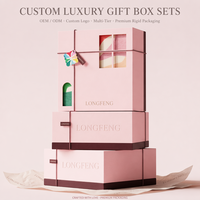Boîte-cadeau rigide de luxe rose haut de gamme avec ruban, deux pièces, pour bijoux, mariage, personnalisable, OEM, recyclée