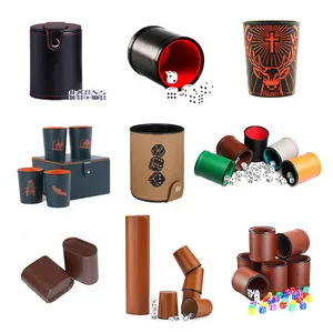 factory wholesale custom game dice set double layer dice cup with 5 dice