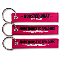 Porte-clés personnalisé avec lettres, étiquette de moto, logo double face, porte-clés tissé brodé