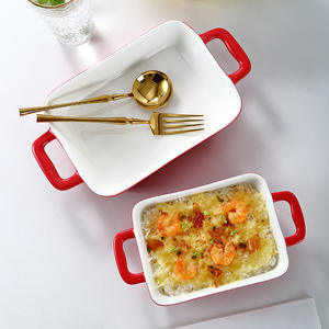 450ml 800mlセラミックスクエアベーキングトレイケーキ用ピザスープライス-エコフレンドリーなベーキングディッシュ & パン - Product Image 2