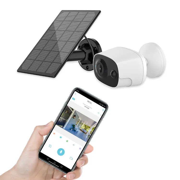 Surveillance extérieure solaire Wifi sécurité CCTV balle 12V pour caméra sans fil avec carte Sim panneau d'alimentation caméra de sécurité IP