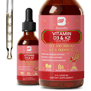Líquido Oral 2 en 1 con Vitamina D y Complejo <span class=keywords><strong>K</strong></span> D3K2 de 60 ml para Adultos |   Apoya la Absorción del Calcio, la Salud Inmunológica y Cardíaca para Mujeres Embarazadas - Product Image 1