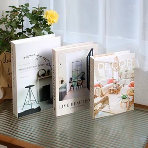 Buku Dekorasi <span class=keywords><strong>Fashion</strong></span> Rumah Model Toko Kopi Mewah Dekoratif Properti Hotel Buku Tiruan untuk Dekorasi Rak Buku