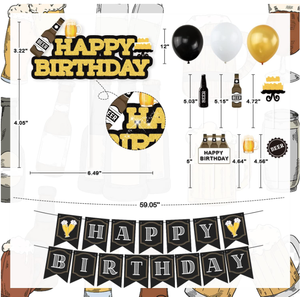 Decoración para Fiesta de <span class=keywords><strong>Cumpleaños</strong></span> de Hombre de 30 a 50 Años, Banderines de Feliz <span class=keywords><strong>Cumpleaños</strong></span>, Guirnalda, Globos de Helio y Látex, Adornos para Cupcakes, Decoración para Pastel - Product Image 5