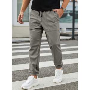 JMIERR-Pantalones de pana para hombre, pantalón de chándal, con bolsillos, antiarrugas, color lavado - Product Image 2