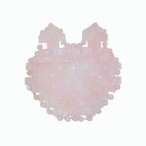 Cute Rose Quartz Bunny Coaster Natural Pink Stone <b>Cup</b> Holder Mat with Animal Shape, Ideal <b>Easter</b> Gift & Home Ornament - Product Image 1