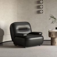 Chaise longue en cuir moderne en forme de citrouille 2026 – Confortable et écologique pour chambre, salon et mobilier d'hôtel