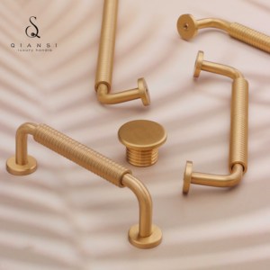 HK0139 Luxury <strong>Gold</strong> Solid Brass Furniture Hardware Pulls Handles <strong>Knobs</strong> for Bedroom Dresser Wardrobe Kitchen Cupboard <strong>Door</strong> Drawer - Product Image 2