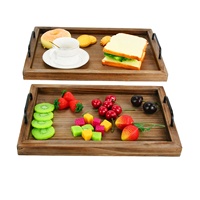 Nouvelle Arrivée 2026 Plateau Décoratif Durable en Bois d'Acacia de 17 Pouces pour Salon, Plateau de Service, Planche à Fromages et Charcuterie avec Poignée